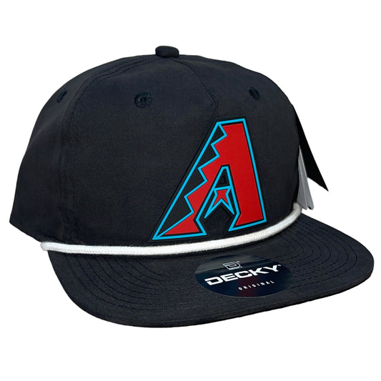 Arizona Diamondbacks 3D Classic Rope Hat- Black/ White - Ten Gallon Hat Co.