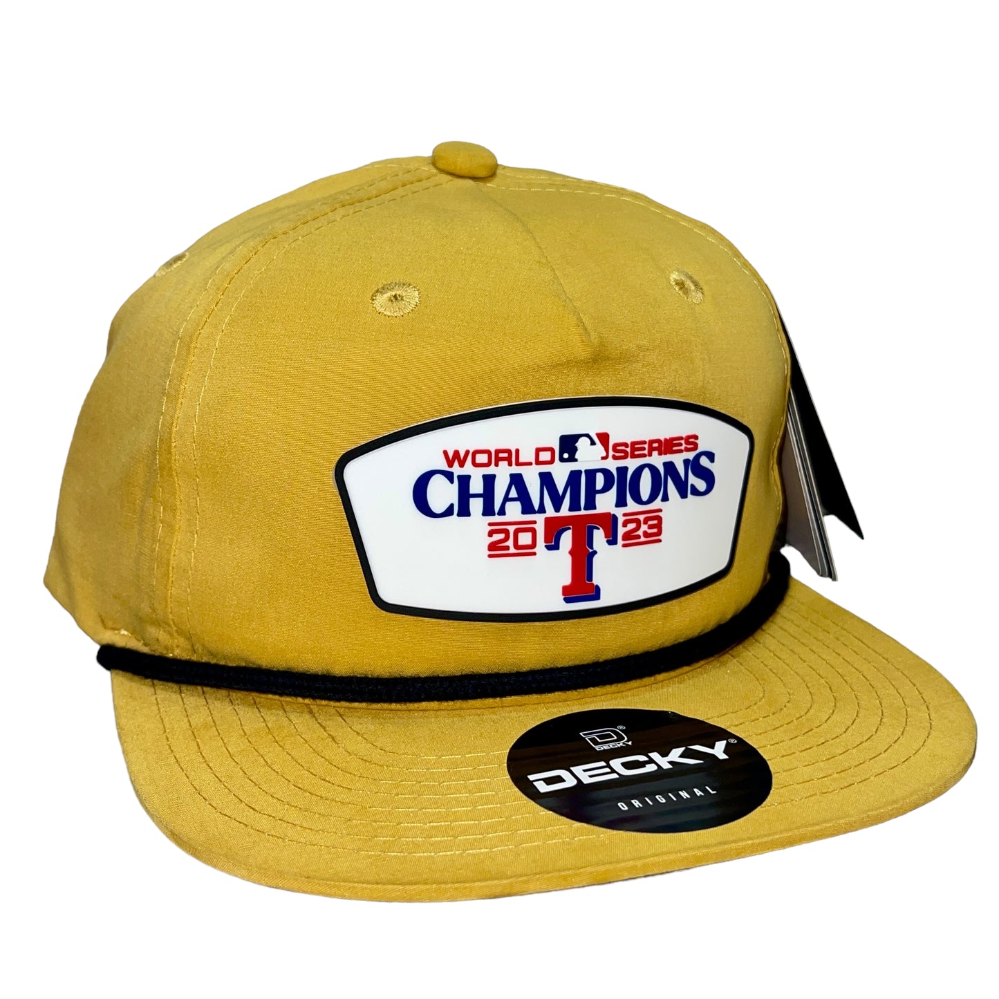 Texas Rangers 2023 World Series Champions 3D Classic Rope Hat- Biscuit/ Black