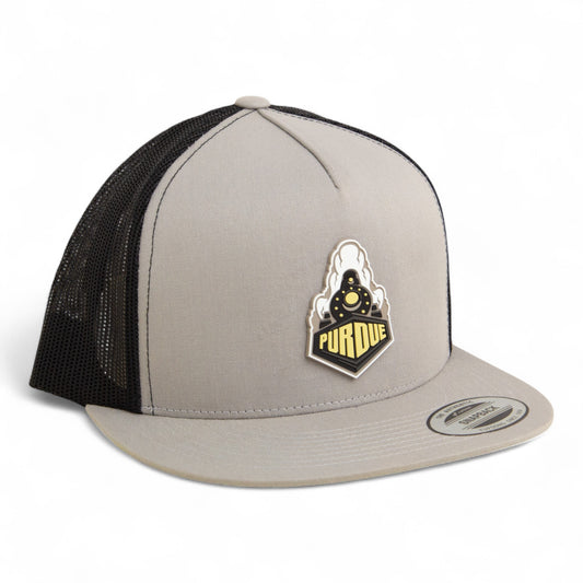 Purdue Boilermaker Special 3D YP Snapback Flat Bill Trucker Hat- Silver/ Black