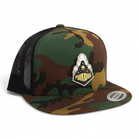 Purdue Boilermaker Special 3D YP Snapback Flat Bill Trucker Hat- Army Camo/ Black