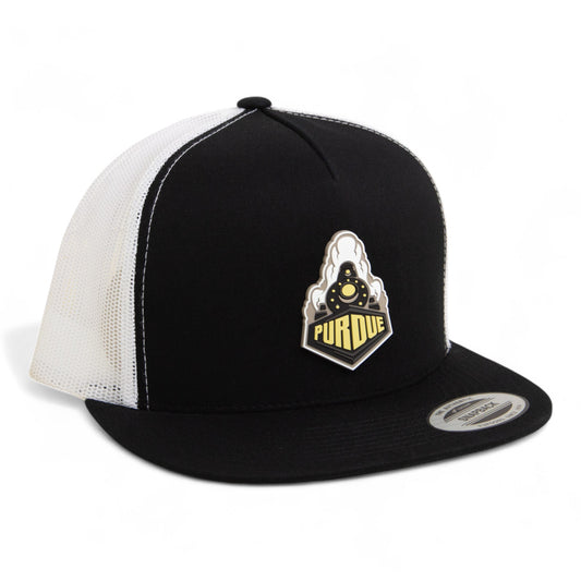 Purdue Boilermaker Special 3D YP Snapback Flat Bill Trucker Hat- Black/ White