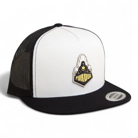 Purdue Boilermaker Special 3D YP Snapback Flat Bill Trucker Hat- White/ Black