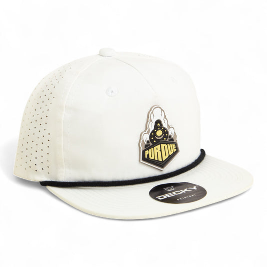 Purdue Boilermaker Special 3D Perforated Rope Hat- White/ Black