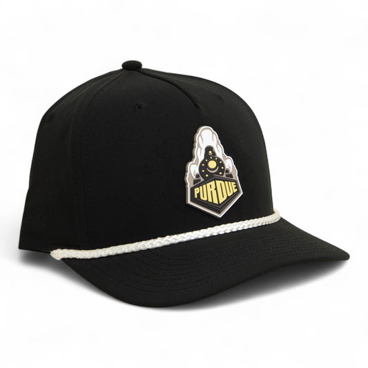 Purdue Boilermaker Special 3D Five Panel Classic Rope Hat- Black/ White
