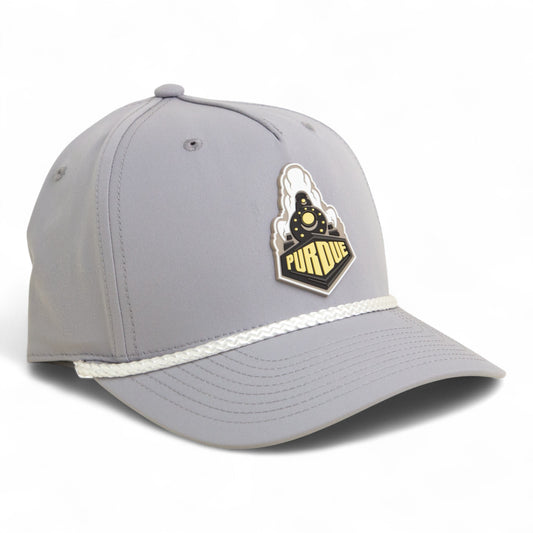 Purdue Boilermaker Special 3D Five Panel Classic Rope Hat- Grey/ White