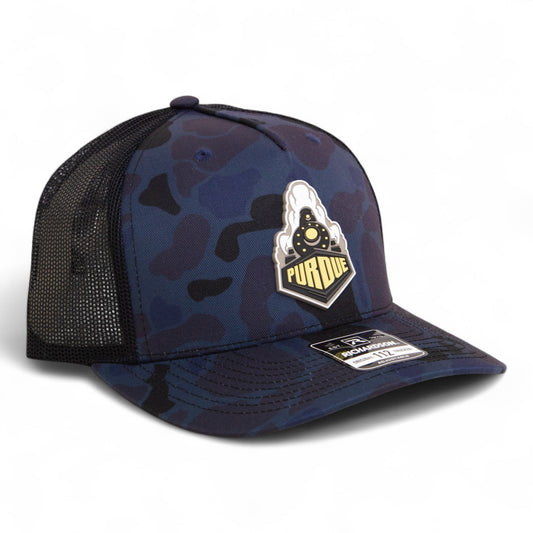 Purdue Boilermaker Special 3D Snapback Trucker Hat- Admiral Duck Camo/ Black