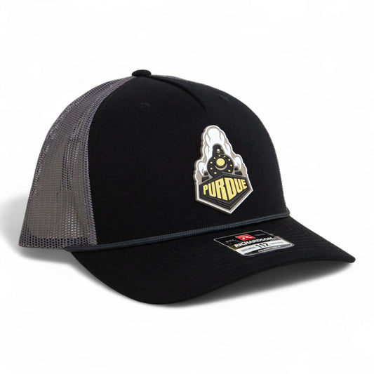 Purdue Boilermaker Special 3D Snapback Trucker Rope Hat- Black/ Charcoal