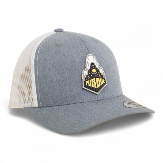 Purdue Boilermaker Special 3D YP Snapback Trucker Hat- Heather Grey/ White