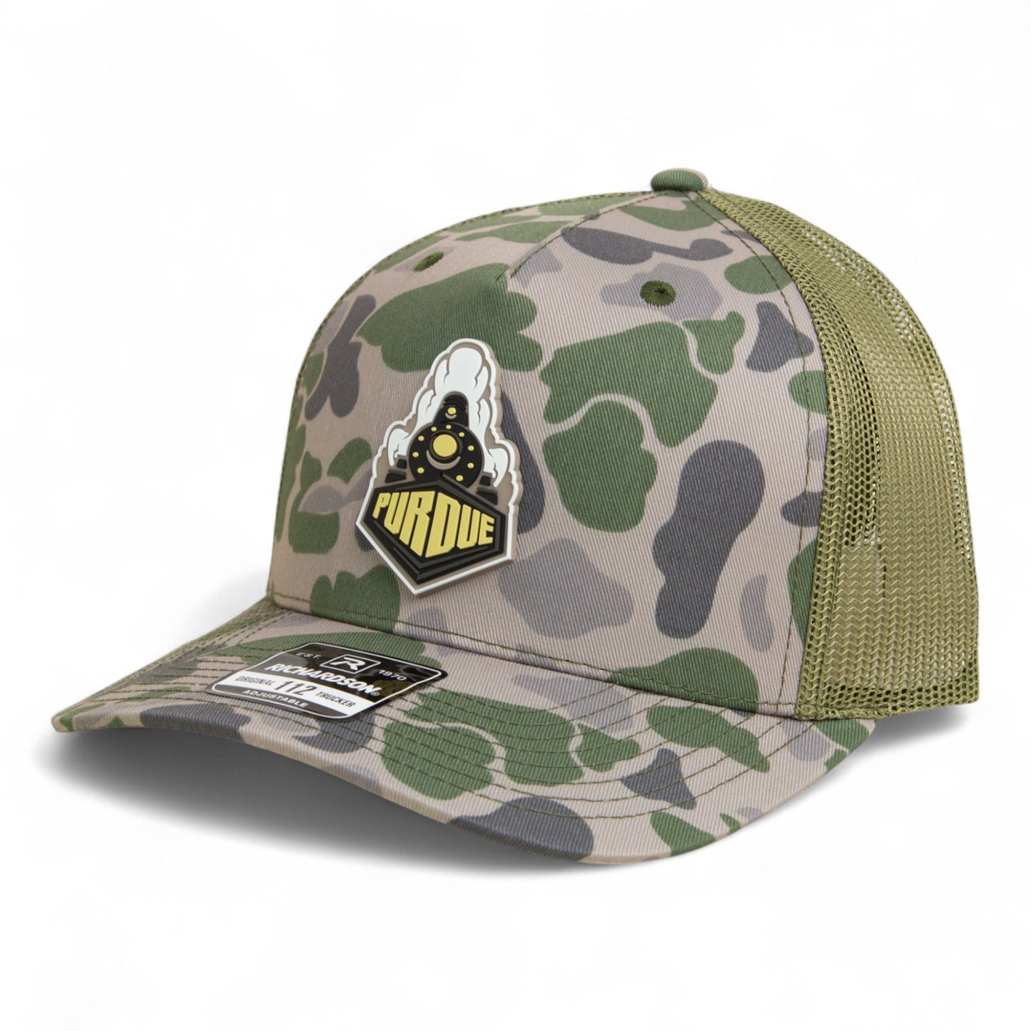 Purdue Boilermaker Special 3D Snapback Trucker Hat- Marsh Duck Camo/ Loden
