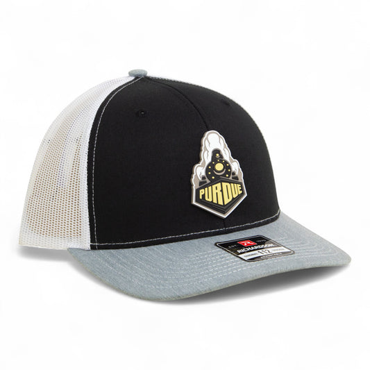 Purdue Boilermaker Special 3D Snapback Trucker Hat- Black/ White/ Heather Grey