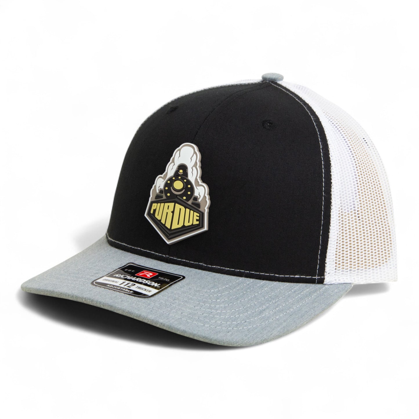 Purdue Boilermaker Special 3D Snapback Trucker Hat- Black/ White/ Heather Grey