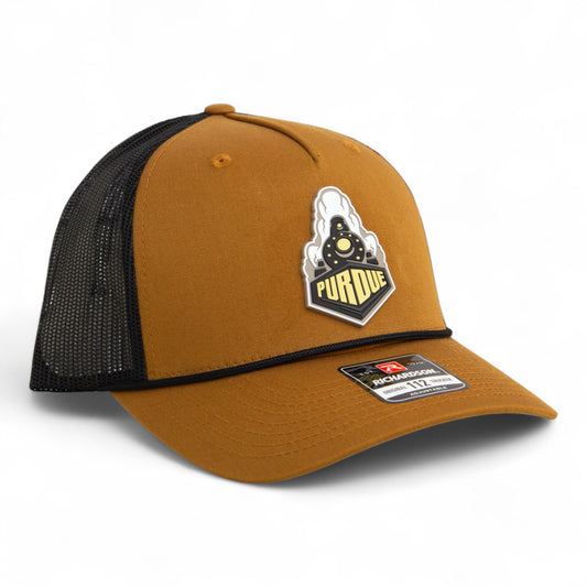 Purdue Boilermaker Special 3D Snapback Trucker Rope Hat- Caramel/ Black