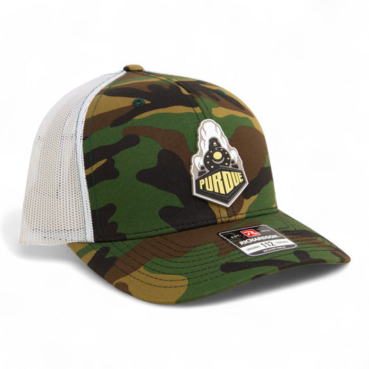 Purdue Boilermaker Special 3D Snapback Trucker Hat- Army Camo/ White