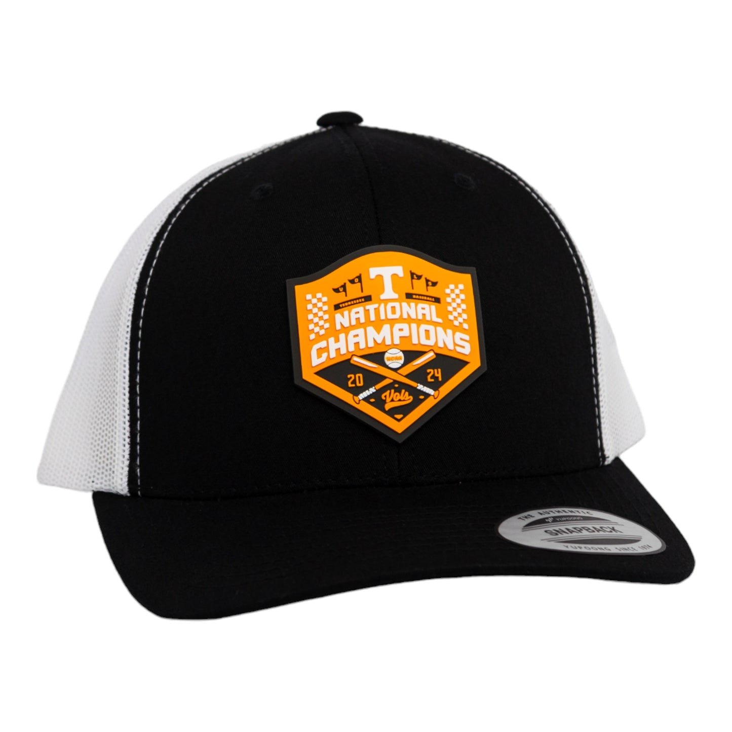Tennessee Volunteers 2024 Men's College World Series Champions 3D YP Snapback Trucker Hat- Black/ White