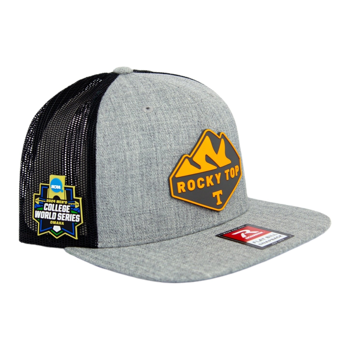 Tennessee Volunteers 2024 Men's College World Series 3D Wool Blend Flat Bill Hat- Heather Grey/ Black