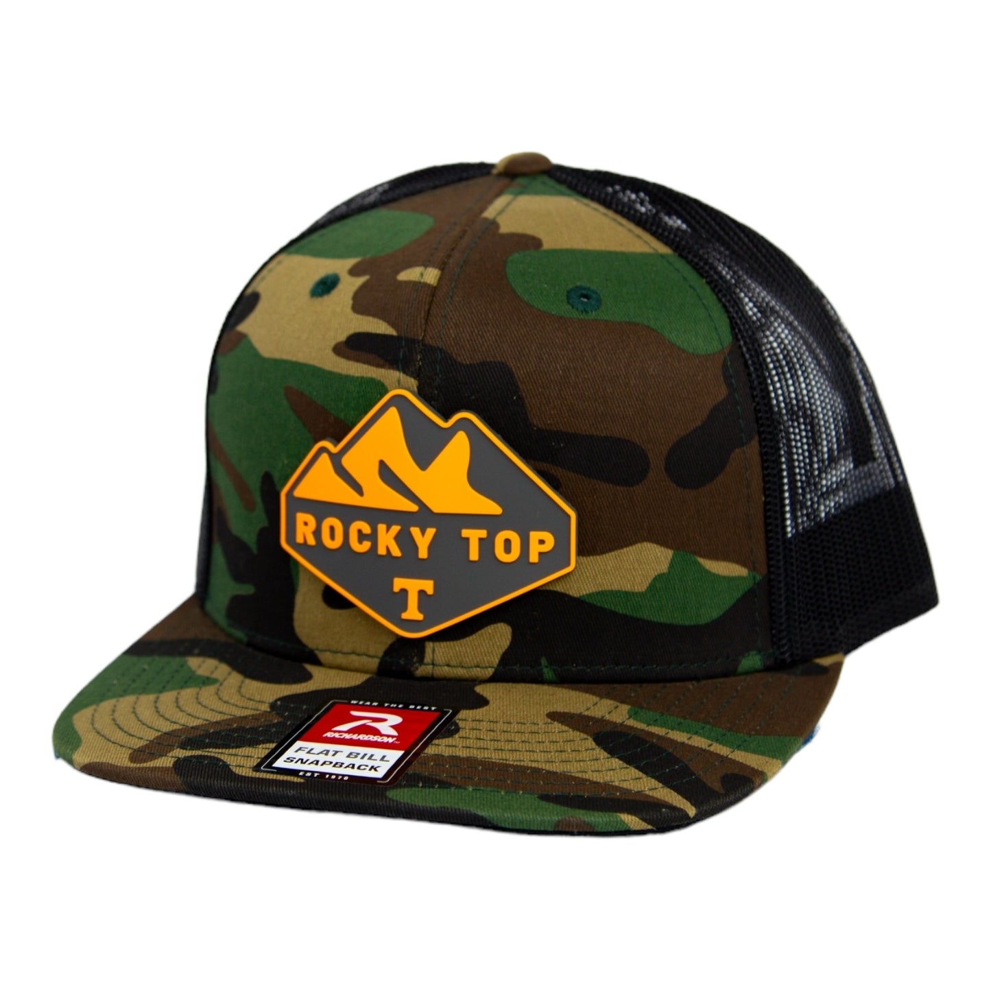 Tennessee Volunteers 2024 Men's College World Series 3D Wool Blend Flat Bill Hat- Army Camo/ Black