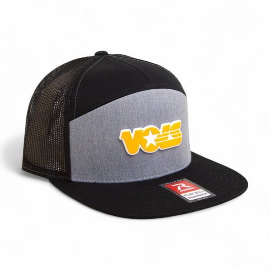Tennessee Volunteers Retro VOLS Star Orange 3D Snapback Seven-Panel Flat Bill Trucker Hat- Heather Grey/ Black