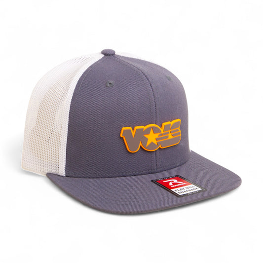 Tennessee Volunteers Retro VOLS Star Charcoal 3D Wool Blend Flat Bill Hat- Charcoal/ White