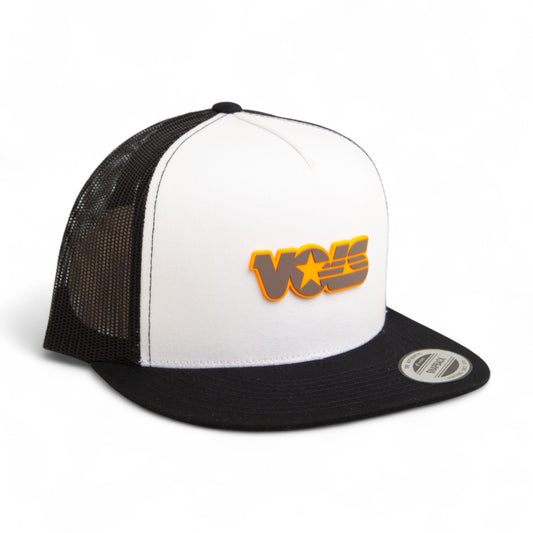 Tennessee Volunteers Retro VOLS Star Charcoal 3D YP Snapback Flat Bill Trucker Hat- White/ Black