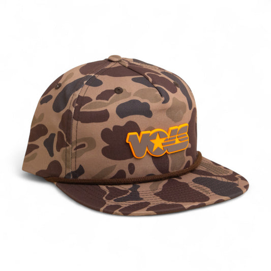 Tennessee Volunteers Retro VOLS Star Charcoal 3D Umpqua Rope Hat- Bark Duck Camo/ Brown