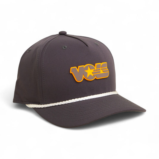 Tennessee Volunteers Retro VOLS Star Charcoal 3D Five Panel Classic Rope Hat- Charcoal/ White