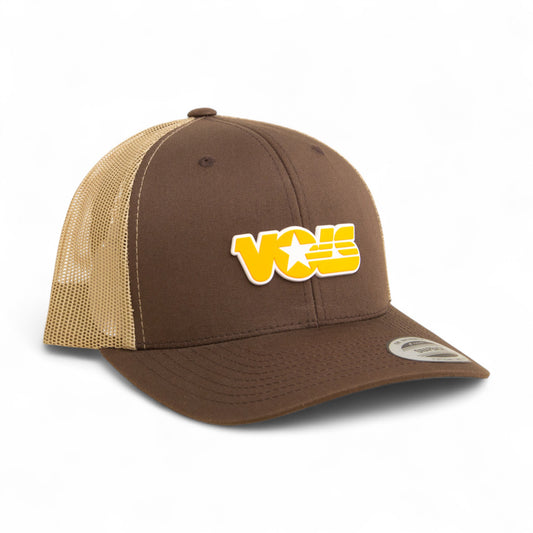 Tennessee Volunteers Retro VOLS Star Orange 3D YP Snapback Trucker Hat- Brown/ Tan