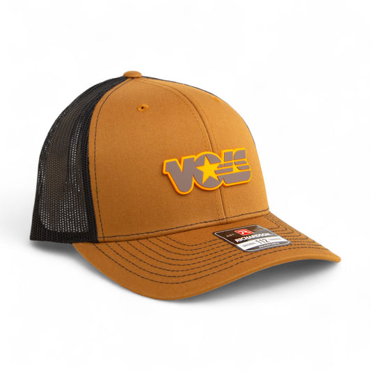 Tennessee Volunteers Retro VOLS Star Charcoal 3D Snapback Trucker Hat- Carmel/ Black