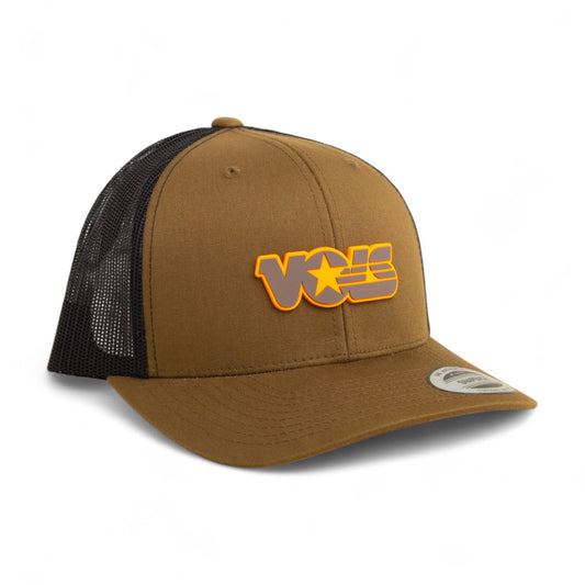 Tennessee Volunteers Retro VOLS Star Charcoal 3D YP Snapback Trucker Hat- Coyote/ Black