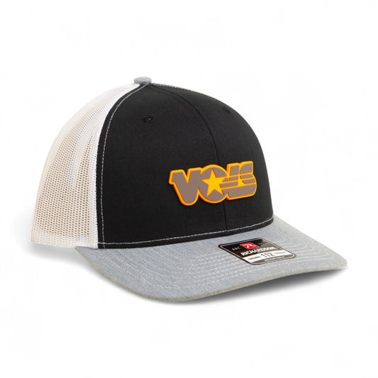 Tennessee Volunteers Retro VOLS Star Charcoal 3D Snapback Trucker Hat- Black/ White/ Heather Grey