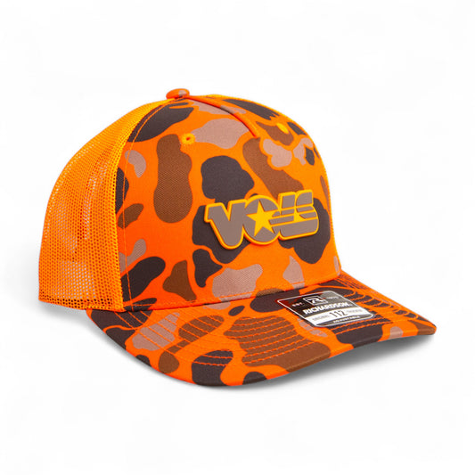 Tennessee Volunteers Retro VOLS Star Charcoal 3D Snapback Trucker Hat- Blaze Duck Camo/ Blaze