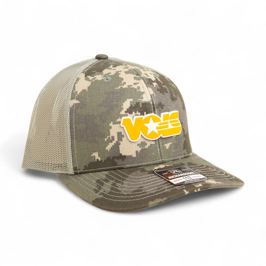 Tennessee Volunteers Retro VOLS Star Orange 3D Snapback Trucker Hat- Military Digital Camo