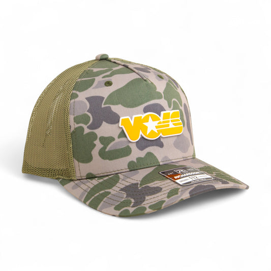 Tennessee Volunteers Retro VOLS Star Orange 3D Snapback Trucker Hat- Marsh Duck Camo/ Loden