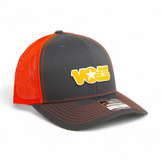 Tennessee Volunteers Retro VOLS Star Orange 3D Snapback Trucker Hat- Charcoal/ Orange
