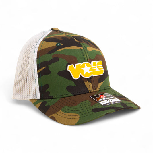 Tennessee Volunteers Retro VOLS Star Orange 3D Snapback Trucker Hat- Army Camo/ White