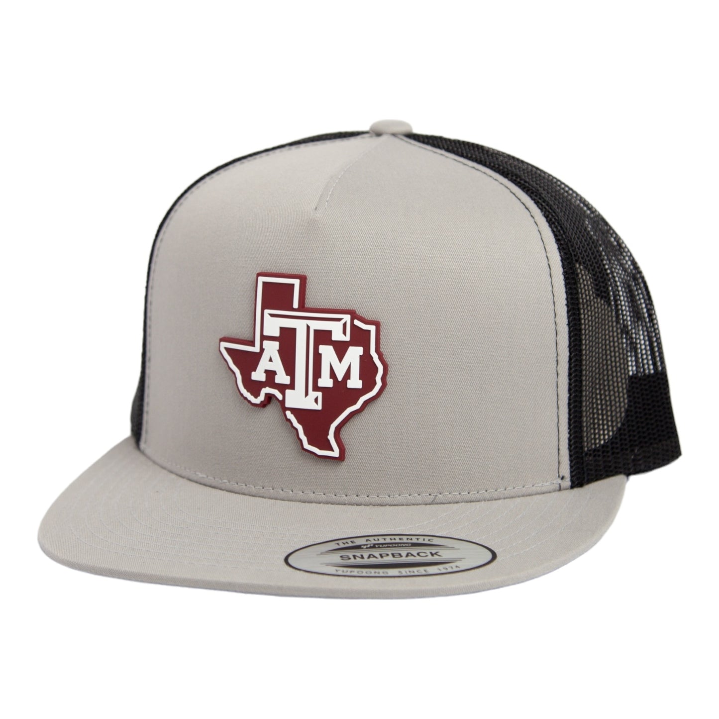 Texas A&M Aggies 2024 Men's College World Series 3D YP Snapback Flat Bill Trucker Hat- Silver/ Black