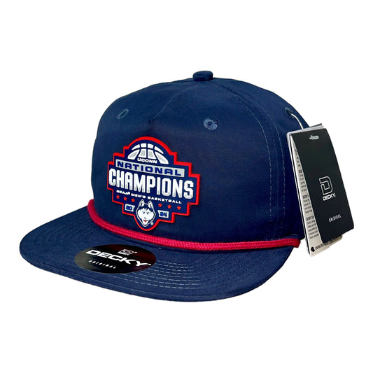 UConn Huskies 2024 NCAA Men's Basketball National Champions 3D Classic Rope Hat- Navy/ Red