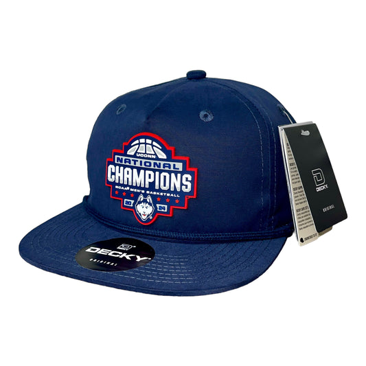 UConn Huskies 2024 NCAA Men's Basketball National Champions 3D Classic Rope Hat- Navy