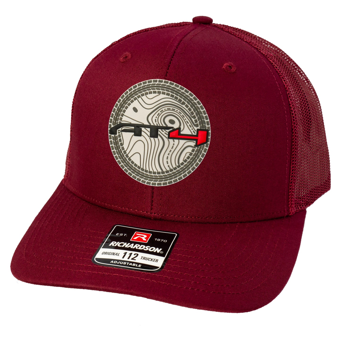 AT4 3D Topo Snapback Trucker Hat- Cardinal - Ten Gallon Hat Co.