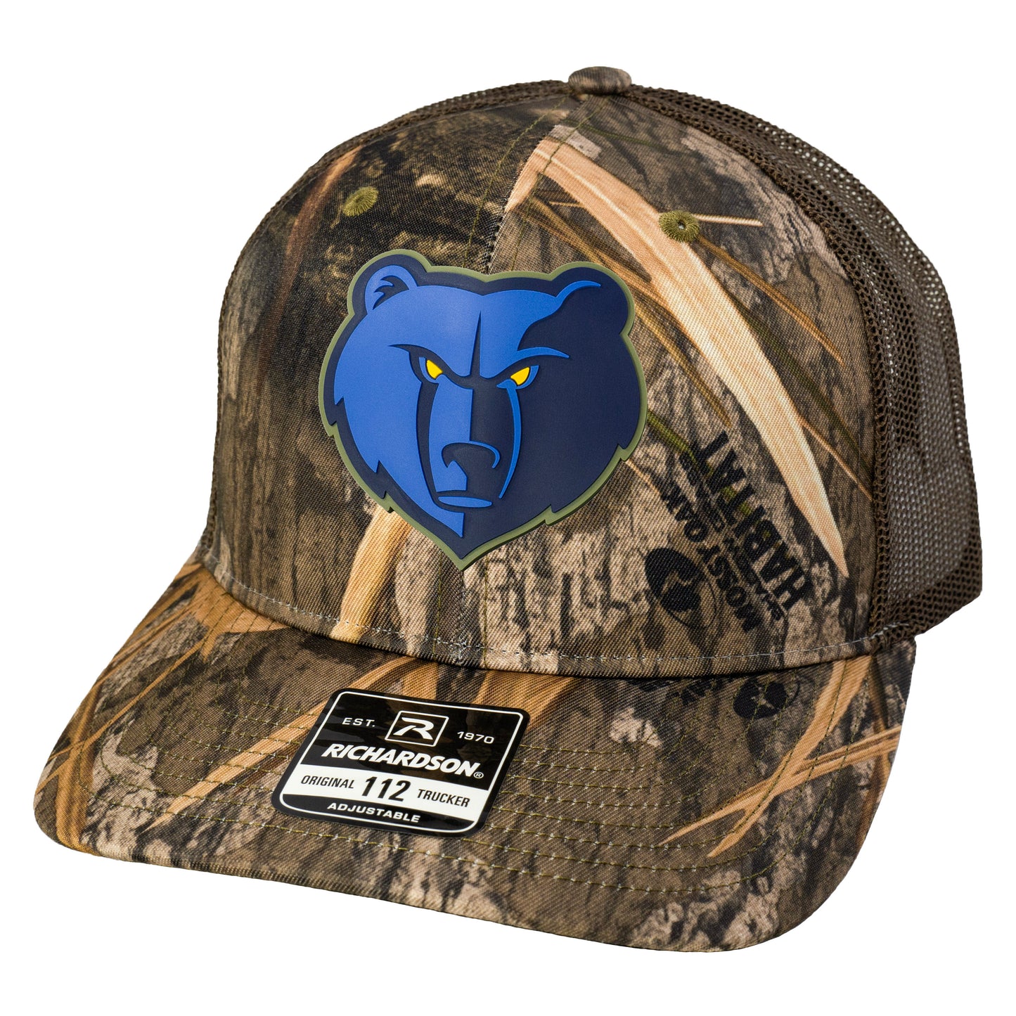 Memphis Grizzlies 3D Patterned Snapback Trucker Hat- Mossy Oak Habitat/ Brown - Ten Gallon Hat Co.
