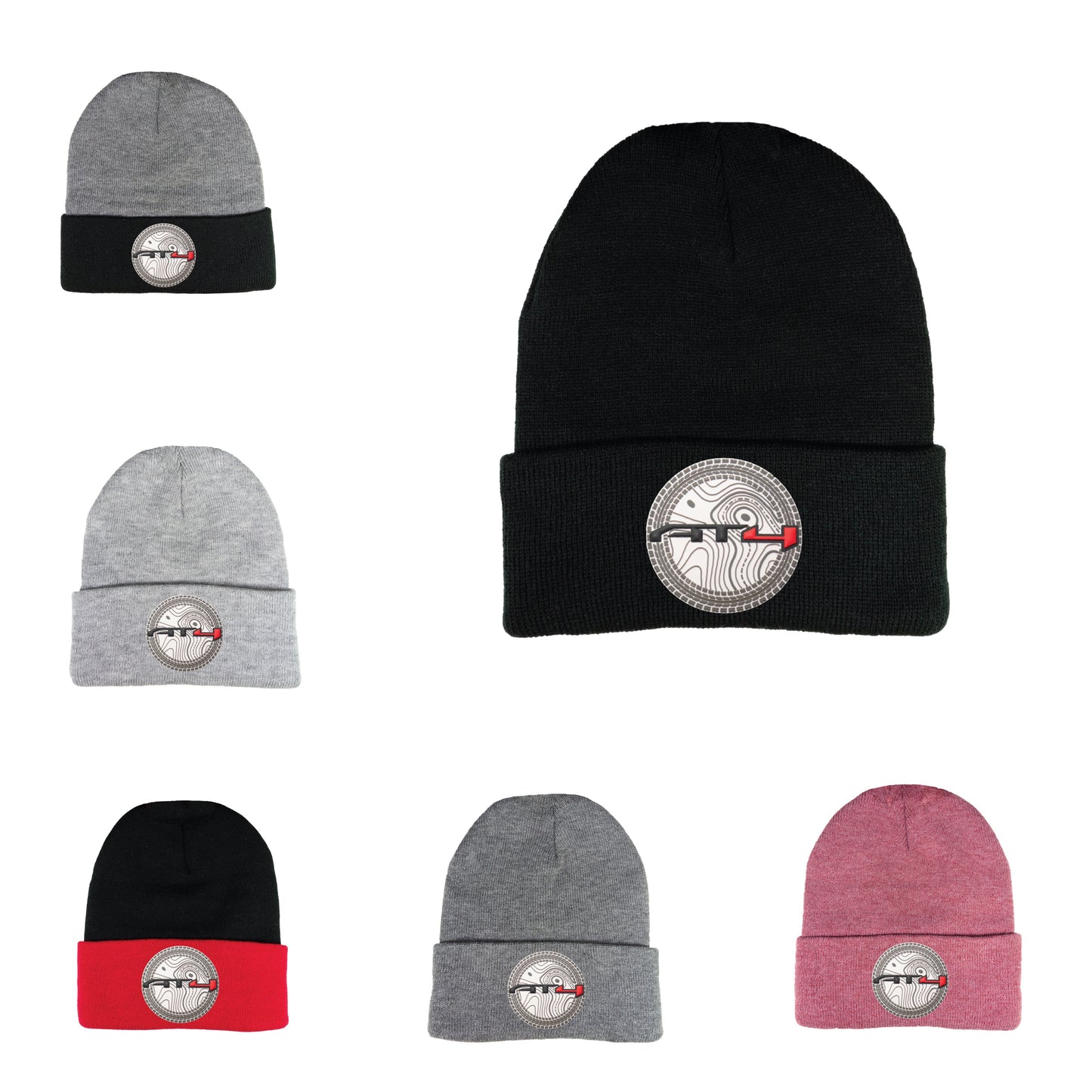 AT4 12 in Knit Beanie- Black/ Red - Ten Gallon Hat Co.