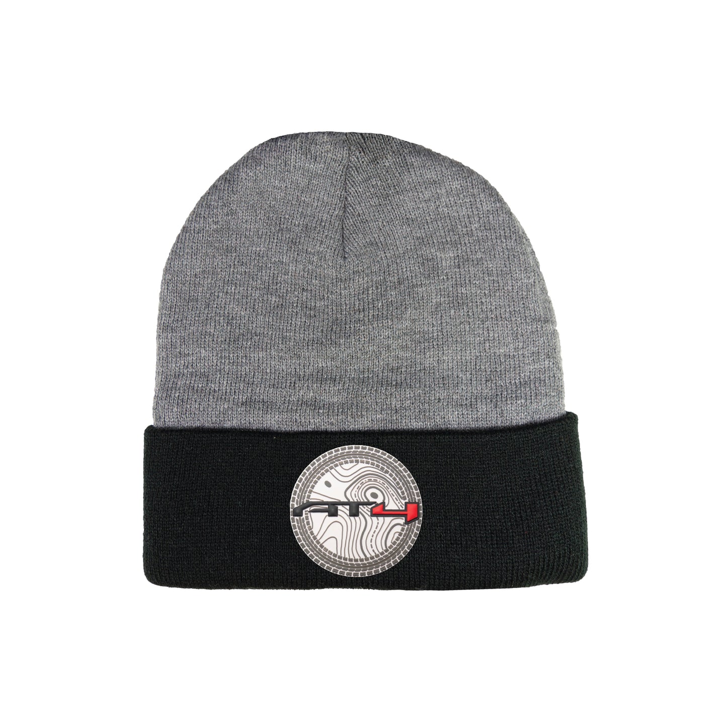 AT4 12 in Knit Beanie- Dark Heather Grey/ Black - Ten Gallon Hat Co.