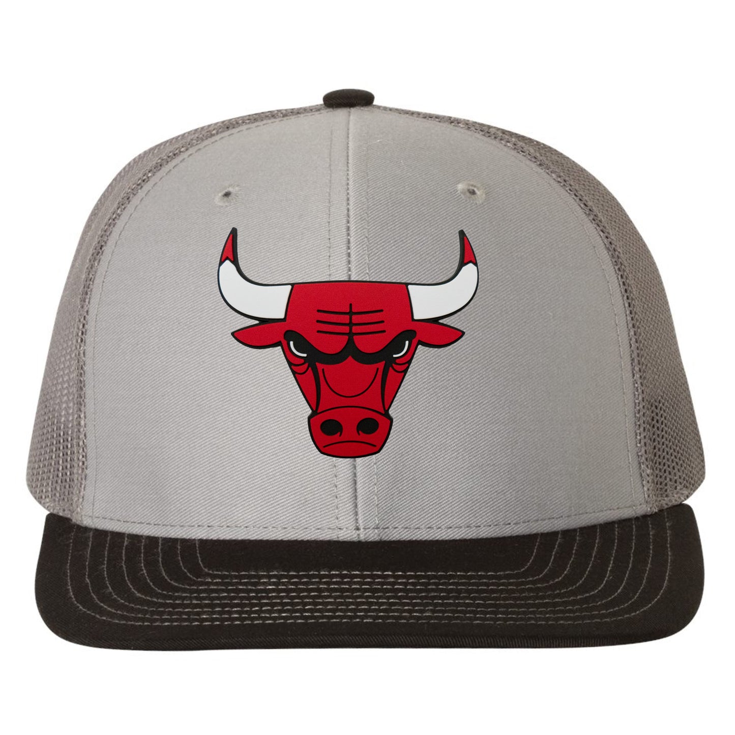 Chicago Bulls 3D Patch Snapback Trucker Hat- Grey/ Charcoal/ Black - Ten Gallon Hat Co.
