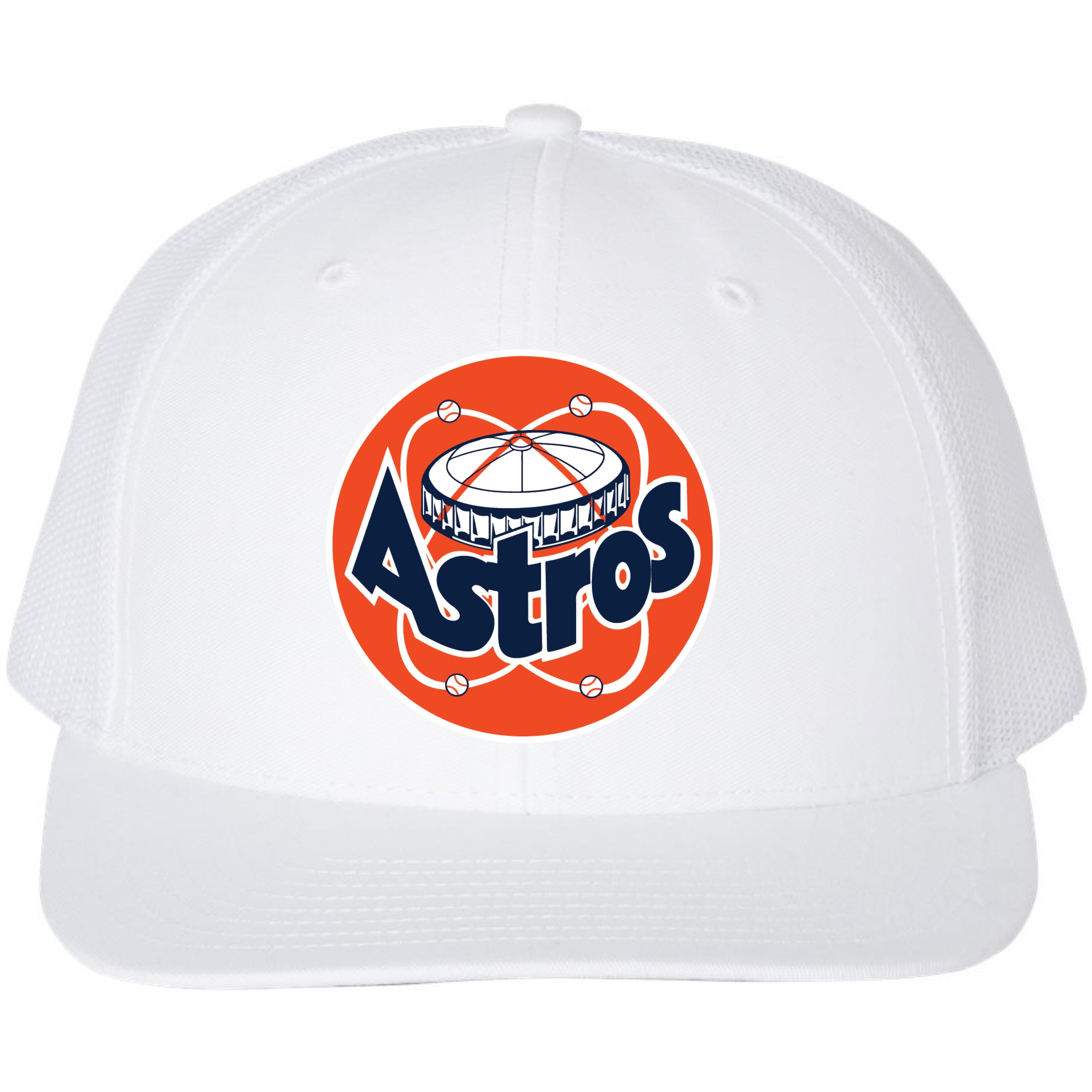 Astros Retro Astrodome 3D Snapback Seven-Panel Trucker Hat- Brown