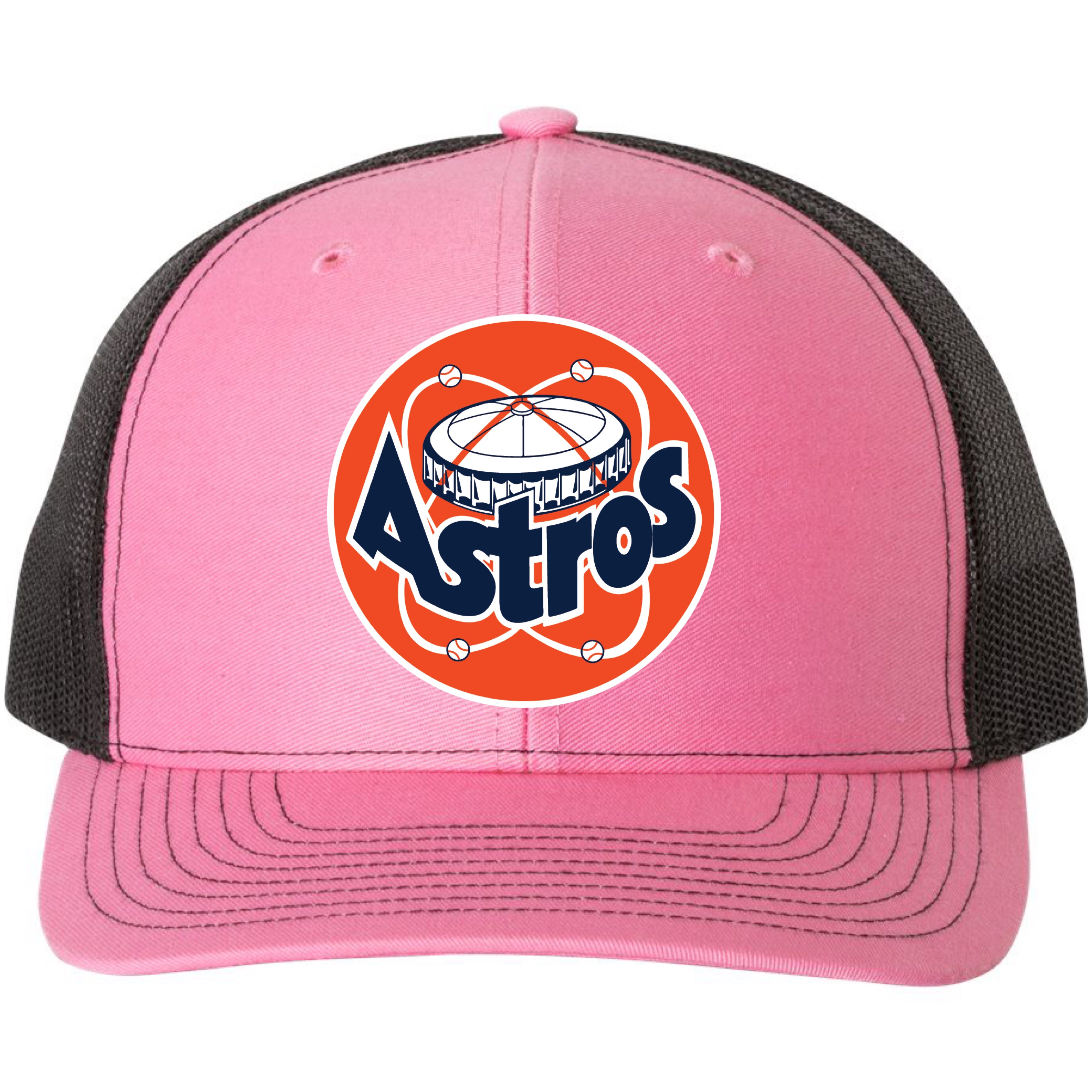 Astros Retro Astrodome 3D Patterned Snapback Trucker Hat- Mossy Oak Obsession/ Khaki