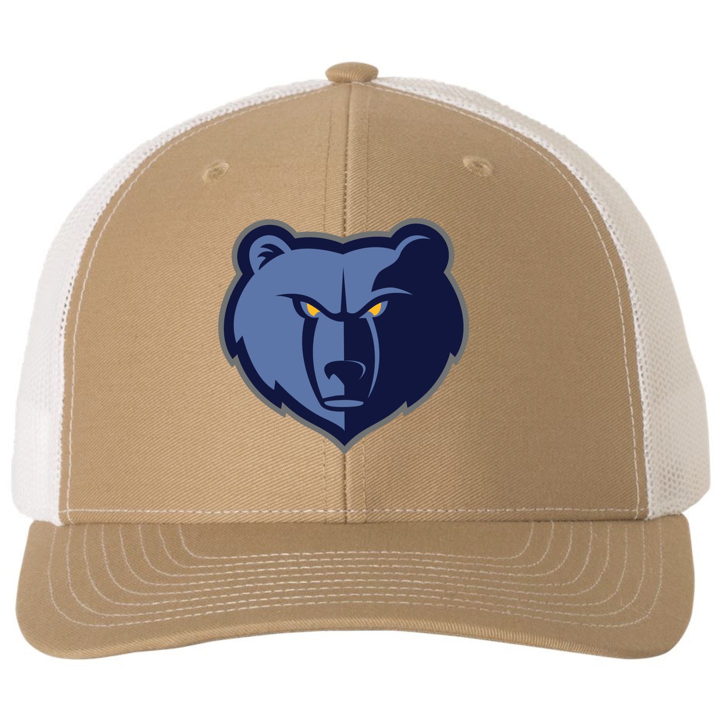 Memphis Grizzlies 3D PVC Patch Hat- Khaki/ White - Ten Gallon Hat Co.