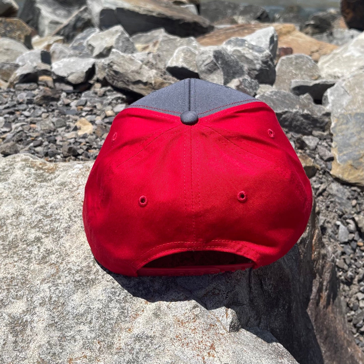 AT4 3D Topo Twill Back Trucker Hat- Charcoal/ Red - Ten Gallon Hat Co.