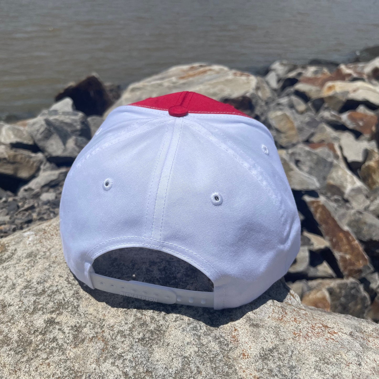 AT4 3D Topo Twill Back Trucker Hat- Red/ White - Ten Gallon Hat Co.