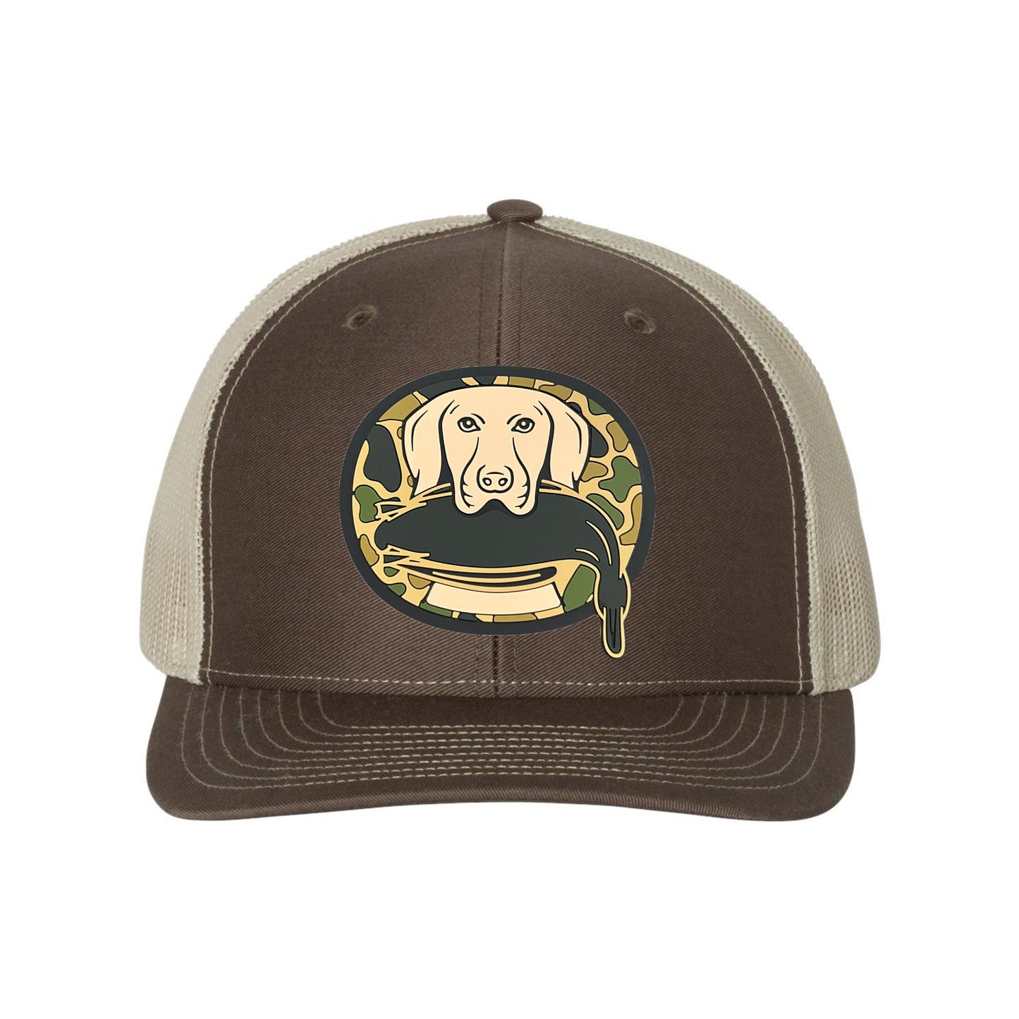 Just Retrievin' 3D YP Snapback Trucker Hat- Brown/ Khaki - Ten Gallon Hat Co.