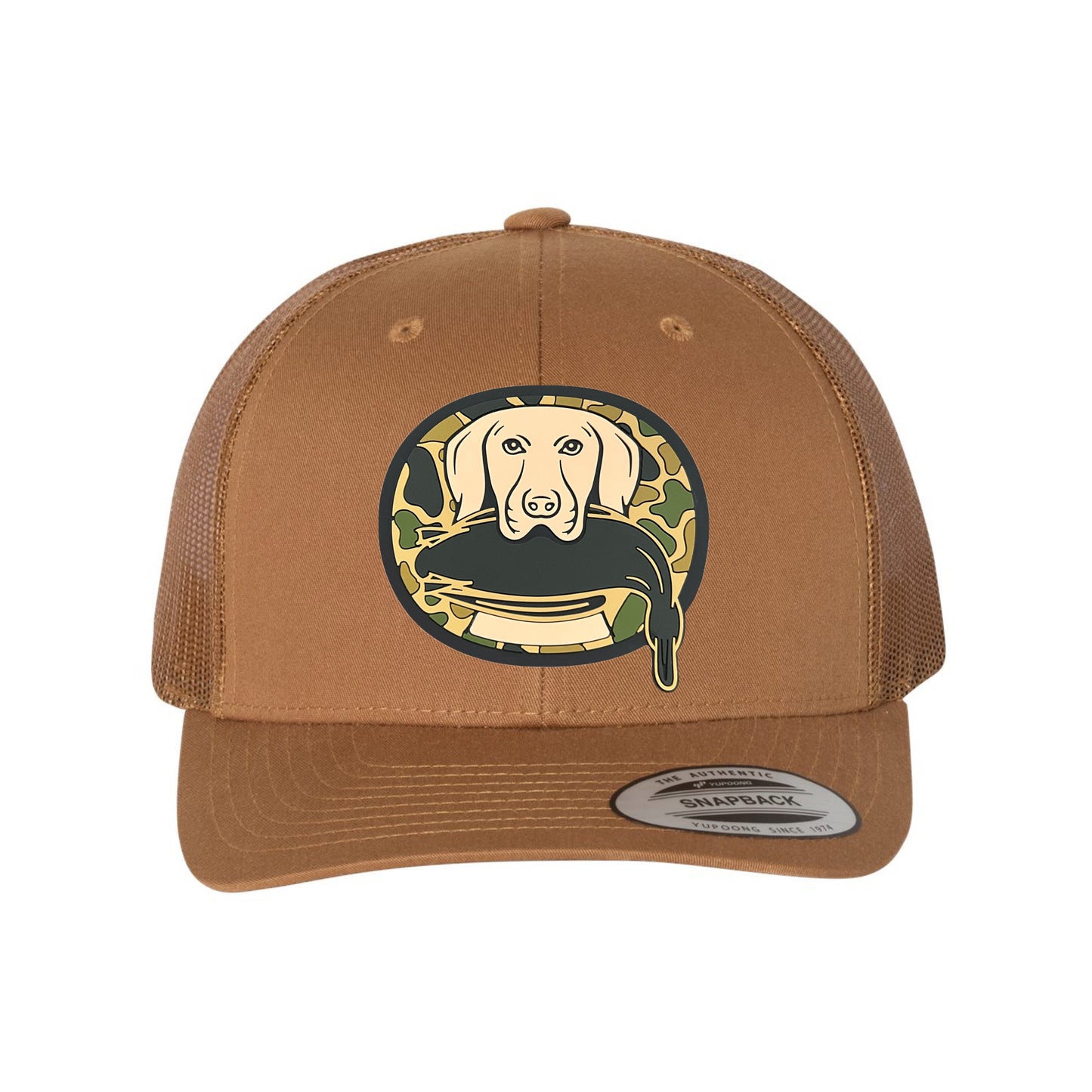 Just Retrievin' - T.G.H.C Original 3D Duck Hunting YP Snapback Trucker Hat- Caramel - Ten Gallon Hat Co.