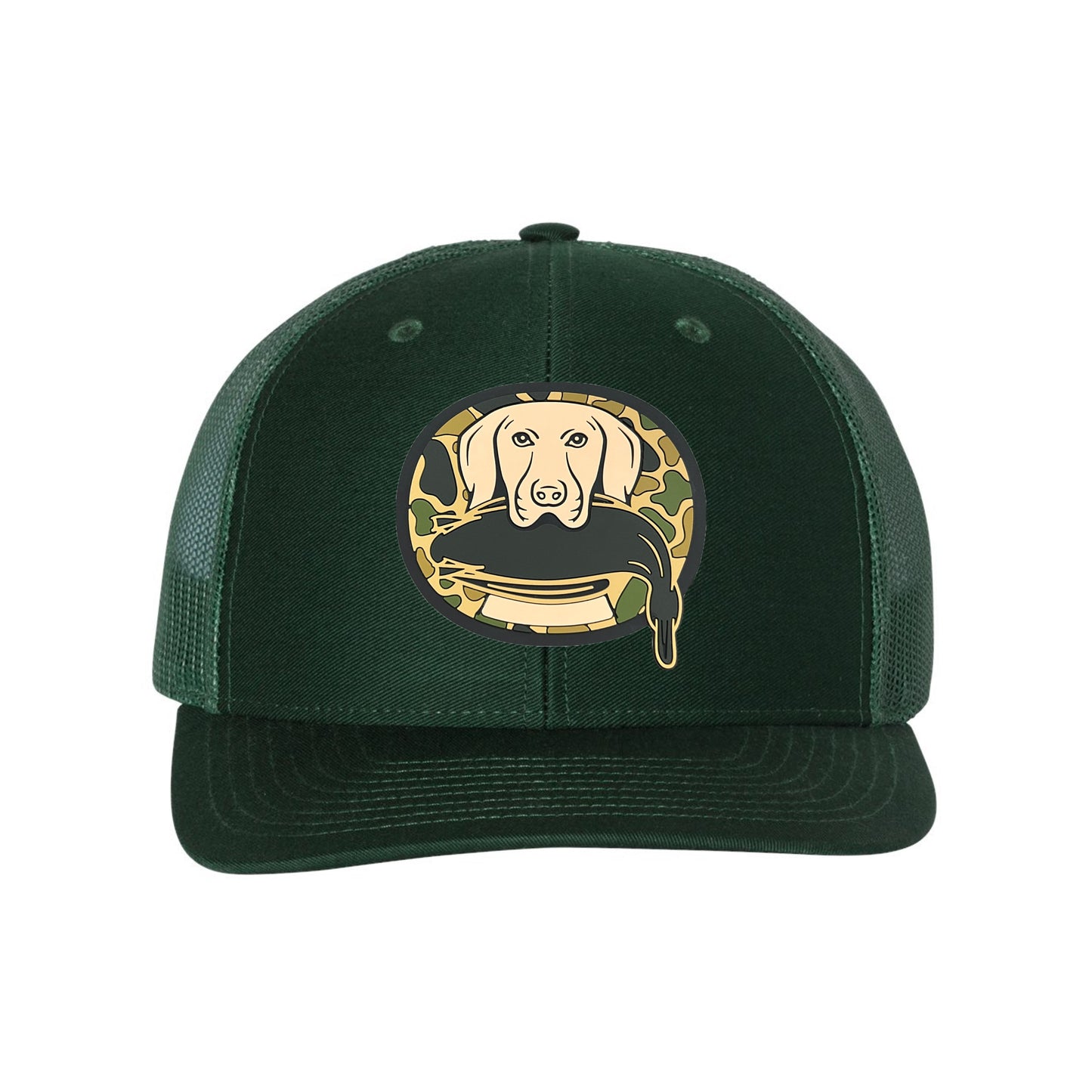 Just Retrievin' - T.G.H.C Original Duck Hunting 3D PVC Patch Hat- Dark Green - Ten Gallon Hat Co.